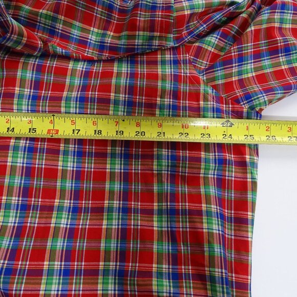 Polo Ralph Lauren Men Classic Fit Red Plaid Button Down Shirt XL 17.5 Christmas - Picture 10 of 13